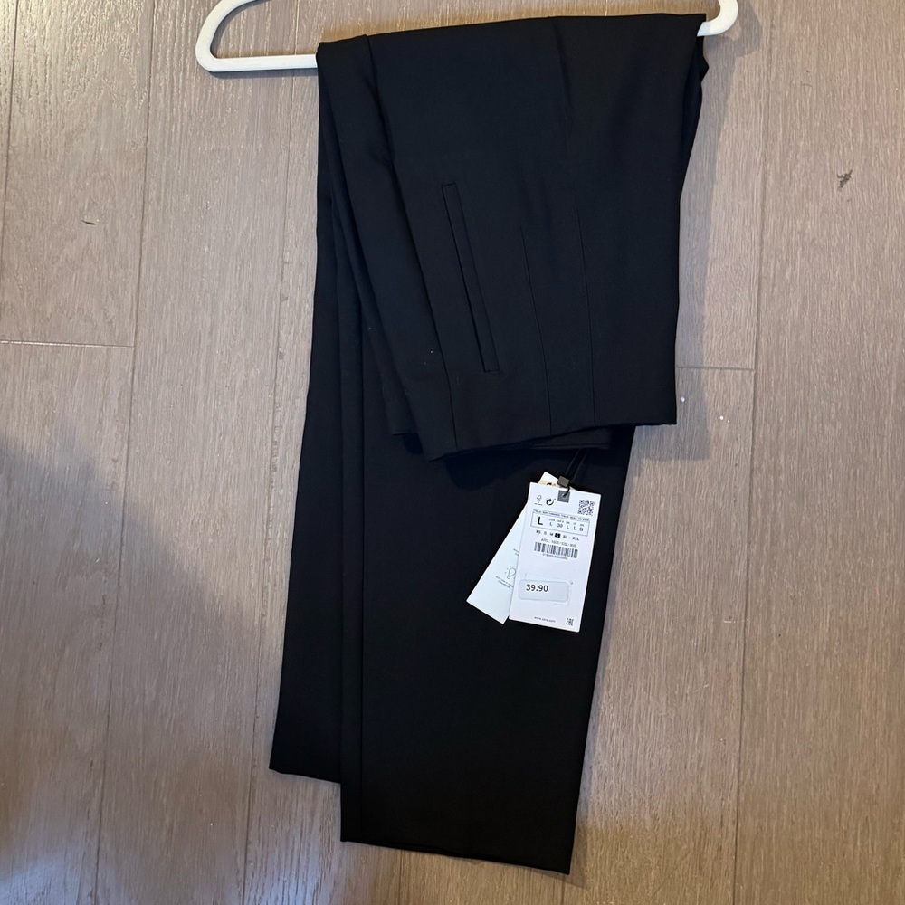 NWT Zara High Waisted Black Trouser